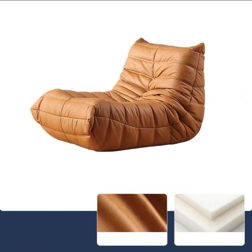 Modern Sewn Pillow Back Armless Sofa with 1 to 3 Seats for Apartment 41"L x 37"W x 28"H Yellow Leather Clearhalo 'furn' 'furn_sofas' 'Furniture' 'furniture_sofas' 'kitchen' 'kitchen_sofas' 'Living Room Furniture' 'Sofa' 'sofas' 4764266