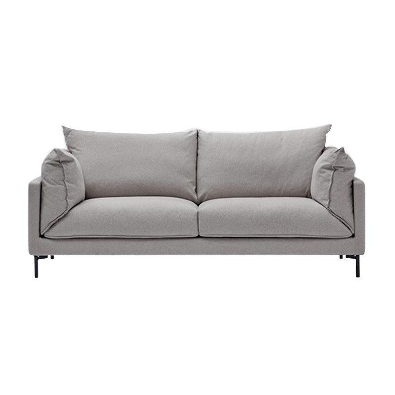 Contemporary Fabric Square Arm Loveseat Standard Loose Back Setee Light Gray Clearhalo 'furn' 'furn_sofas' 'Furniture' 'furniture_sofas' 'kitchen' 'kitchen_sofas' 'Living Room Furniture' 'Sofa' 'sofas' 4764293