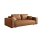 Genuine Leather Square Arm Living Room Standard Dark Brown Seating 75"L x 37"W x 28"H Clearhalo 'furn' 'furn_sofas' 'Furniture' 'furniture_sofas' 'kitchen' 'kitchen_sofas' 'Living Room Furniture' 'Sofa' 'sofas' 4764301