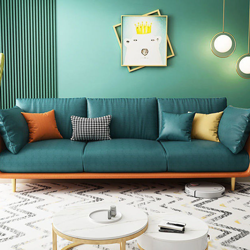 3-seater Living Room Pillow Top Arm Standard Cushions Modern Seating Orange-Green Clearhalo 'furn' 'furn_sofas' 'Furniture' 'furniture_sofas' 'kitchen' 'kitchen_sofas' 'Living Room Furniture' 'Sofa' 'sofas' 4764324