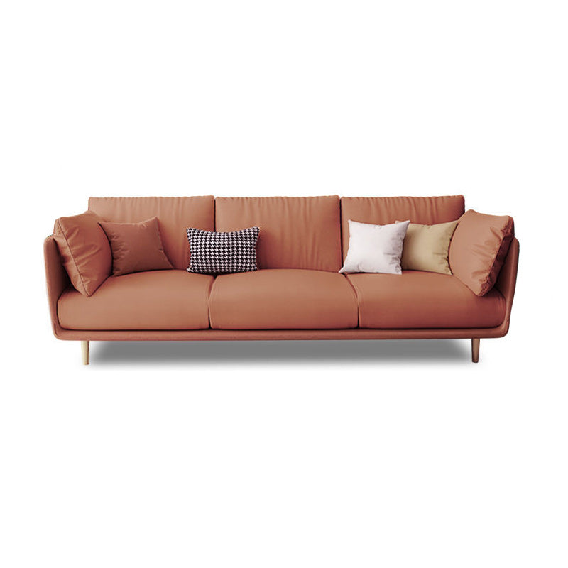 3-seater Living Room Pillow Top Arm Standard Cushions Modern Seating Orange Clearhalo 'furn' 'furn_sofas' 'Furniture' 'furniture_sofas' 'kitchen' 'kitchen_sofas' 'Living Room Furniture' 'Sofa' 'sofas' 4764340