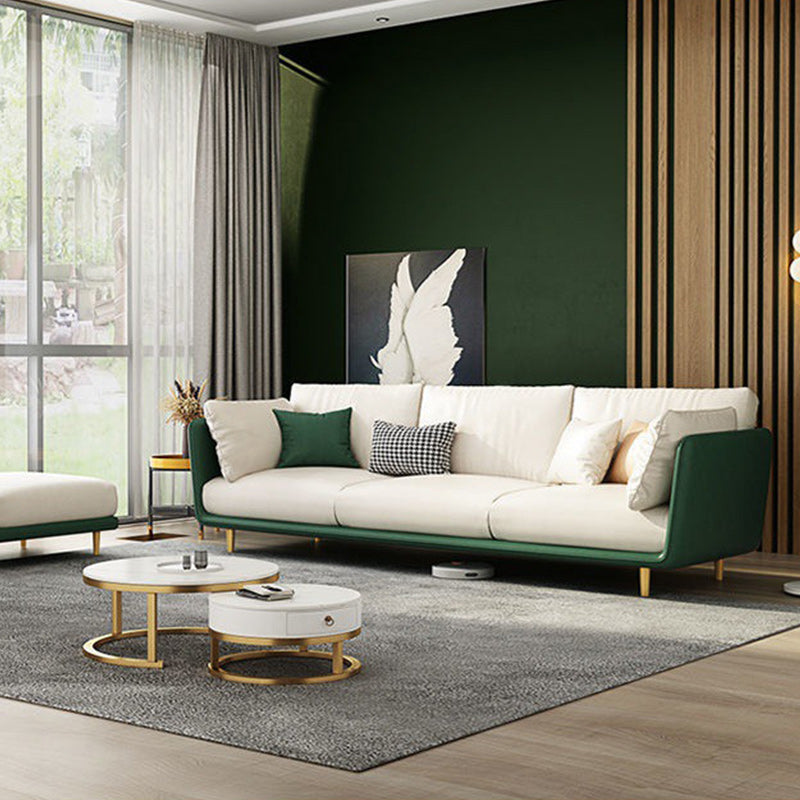 3-seater Living Room Pillow Top Arm Standard Cushions Modern Seating Green-White Clearhalo 'furn' 'furn_sofas' 'Furniture' 'furniture_sofas' 'kitchen' 'kitchen_sofas' 'Living Room Furniture' 'Sofa' 'sofas' 4764343