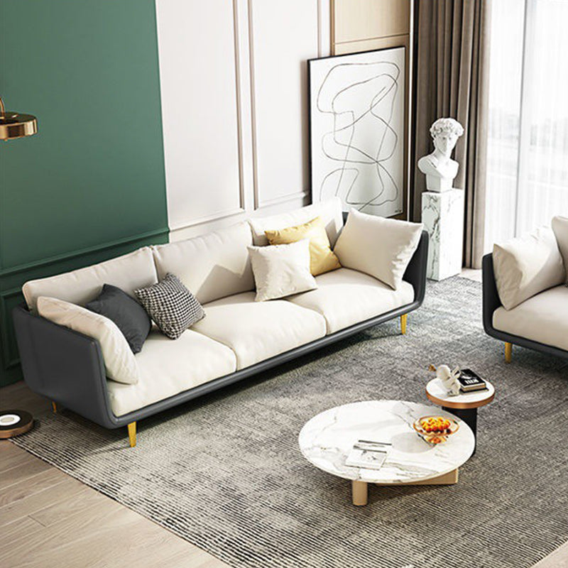 3-seater Living Room Pillow Top Arm Standard Cushions Modern Seating White-Gray Clearhalo 'furn' 'furn_sofas' 'Furniture' 'furniture_sofas' 'kitchen' 'kitchen_sofas' 'Living Room Furniture' 'Sofa' 'sofas' 4764345