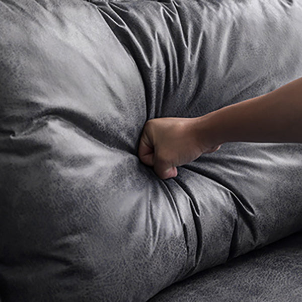 Modern Leather Square Arm Sofa with Loose Back for Living Room Clearhalo 'Furniture' 'furniture_sofas' 'kitchen' 'kitchen_sofas' 'Living Room Furniture' 'Sofa' 'sofas' 4764354