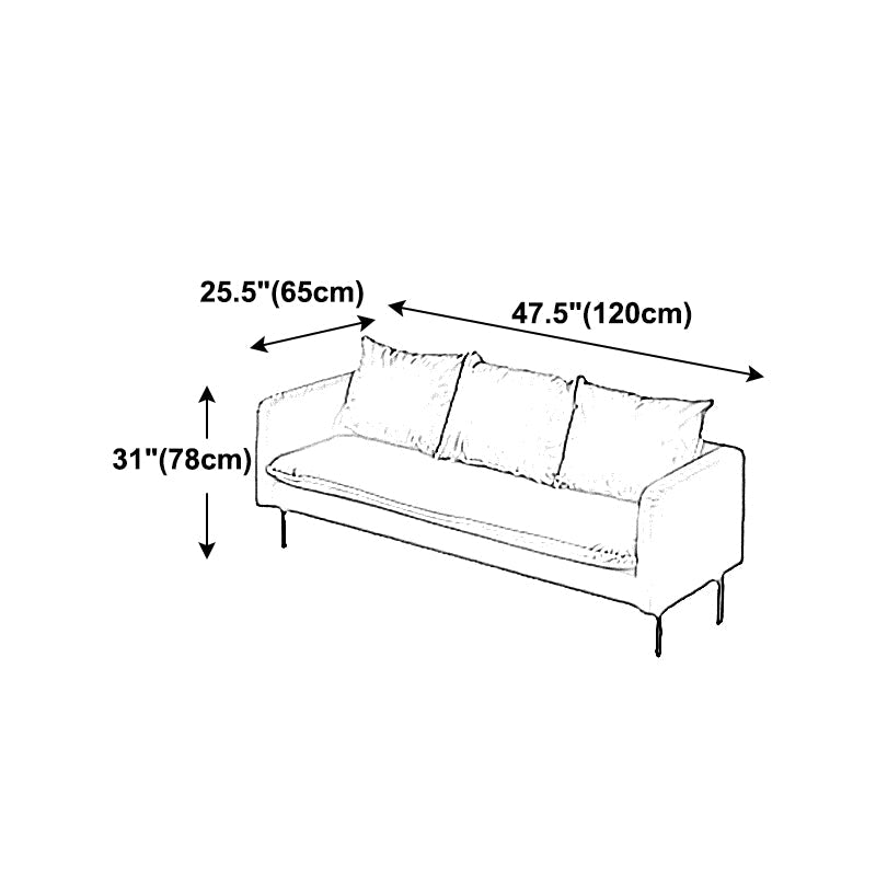 Modern Leather Square Arm Sofa with Loose Back for Living Room Clearhalo 'Furniture' 'furniture_sofas' 'kitchen' 'kitchen_sofas' 'Living Room Furniture' 'Sofa' 'sofas' 4764358