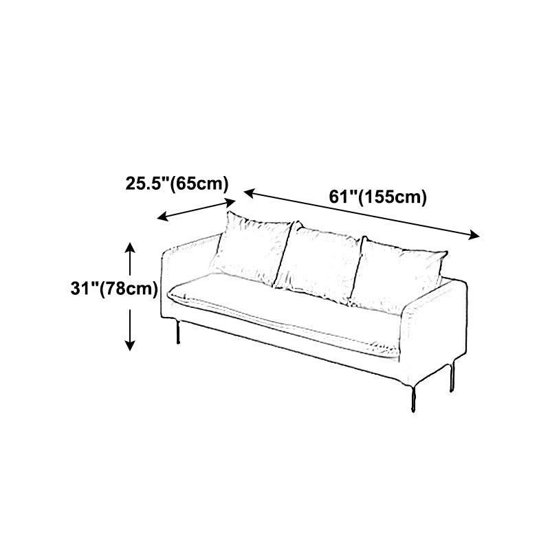 Modern Leather Square Arm Sofa with Loose Back for Living Room Clearhalo 'Furniture' 'furniture_sofas' 'kitchen' 'kitchen_sofas' 'Living Room Furniture' 'Sofa' 'sofas' 4764359