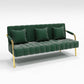Contemporary Glam Sofa with Sewn Pillow Back and Golden Legs for Apartment Blackish Green Clearhalo 'Furniture' 'furniture_sofas' 'kitchen' 'kitchen_sofas' 'Living Room Furniture' 'Sofa' 'sofas' 4764368
