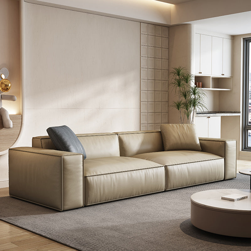 Square Arm Standard Sofa Contemporary Style Sofa for Living Room 67"L x 37.5"W x 25.5"H Faux Leather Sponge Clearhalo 'furn' 'furn_sofas' 'Furniture' 'furniture_sofas' 'kitchen' 'kitchen_sofas' 'Living Room Furniture' 'Sofa' 'sofas' 4764377