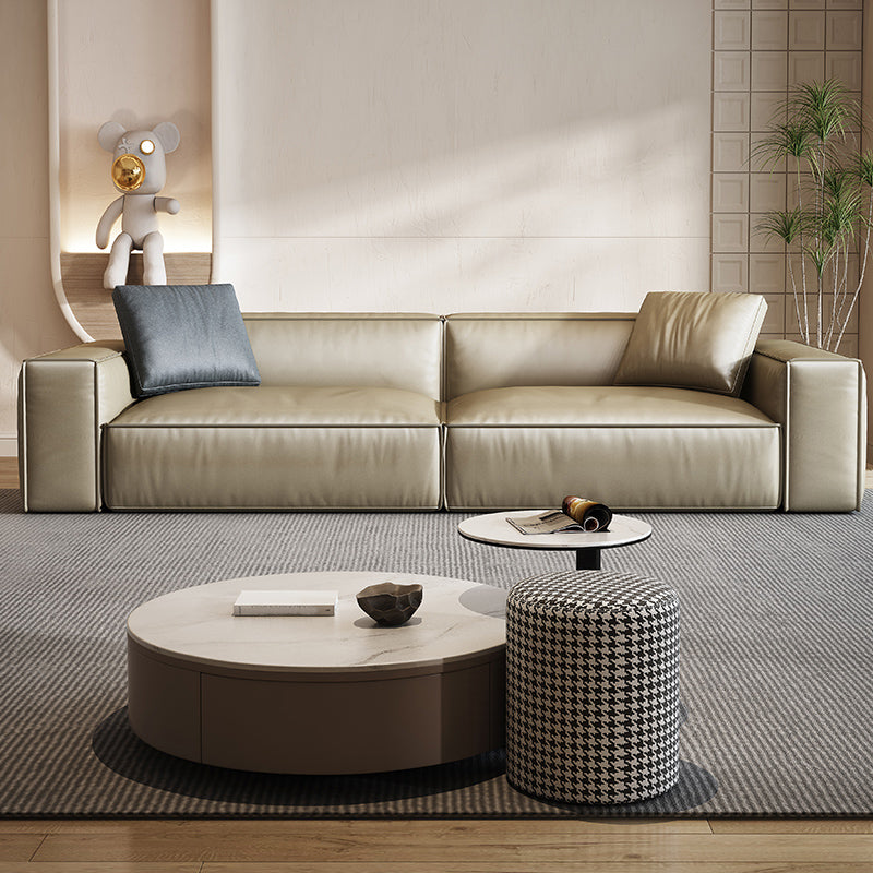 Square Arm Standard Sofa Contemporary Style Sofa for Living Room 67"L x 37.5"W x 25.5"H Faux Leather Latex Clearhalo 'furn' 'furn_sofas' 'Furniture' 'furniture_sofas' 'kitchen' 'kitchen_sofas' 'Living Room Furniture' 'Sofa' 'sofas' 4764378