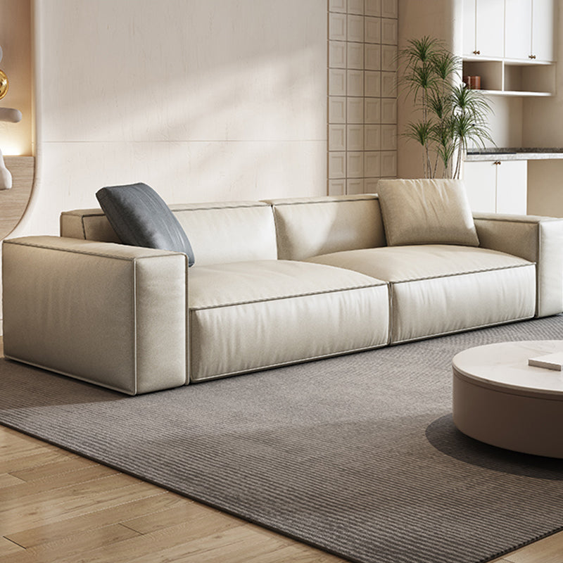 Square Arm Standard Sofa Contemporary Style Sofa for Living Room 86.5"L x 37.5"W x 25.5"H Latex Clearhalo 'furn' 'furn_sofas' 'Furniture' 'furniture_sofas' 'kitchen' 'kitchen_sofas' 'Living Room Furniture' 'Sofa' 'sofas' 4764379