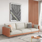 Contemporary Faux Leather Tuxedo Arm Standard Sofa with Bolster Pillows White-Orange Clearhalo 'furn' 'furn_sofas' 'Furniture' 'furniture_sofas' 'kitchen' 'kitchen_sofas' 'Living Room Furniture' 'Sofa' 'sofas' 4764392
