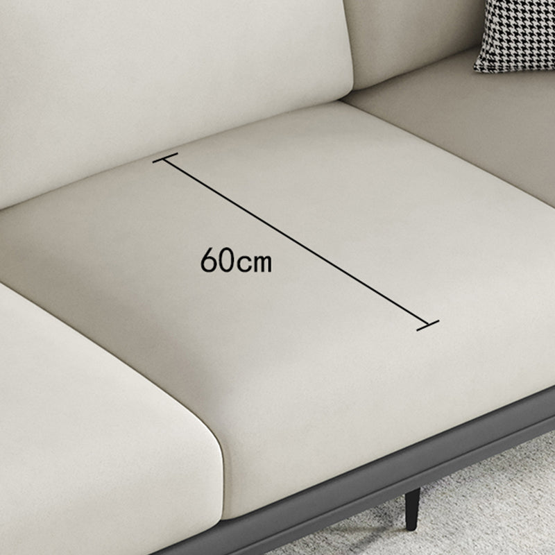 Contemporary Faux Leather Tuxedo Arm Standard Sofa with Bolster Pillows Clearhalo 'furn' 'furn_sofas' 'Furniture' 'furniture_sofas' 'kitchen' 'kitchen_sofas' 'Living Room Furniture' 'Sofa' 'sofas' 4764395