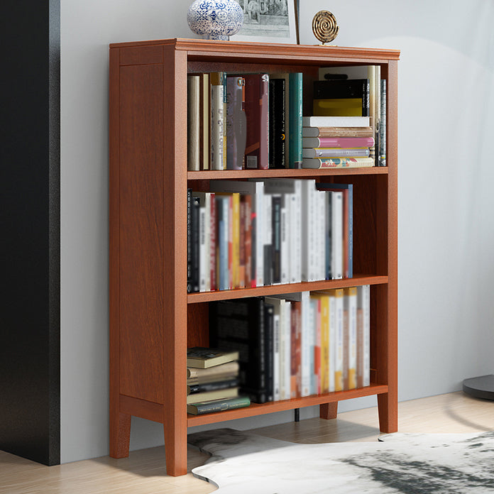 Scandinavian Rubber Wood Standard Bookshelf Vertical Bookshelf for Living Room 28.3"L x 12.6"W x 46.1"H Red Brown Bookcases Clearhalo 'Bookcases' 'furn' 'furn_bookcases' 'Furniture' 'furniture_bookcases' 'kitchen' 'kitchen_bookcases' 'Living Room Furniture' 'Office Furniture' 4765542