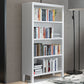 Scandinavian Rubber Wood Standard Bookshelf Vertical Bookshelf for Living Room 28.3"L x 12.6"W x 58.3"H White Bookcases Clearhalo 'Bookcases' 'furn' 'furn_bookcases' 'Furniture' 'furniture_bookcases' 'kitchen' 'kitchen_bookcases' 'Living Room Furniture' 'Office Furniture' 4765548