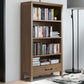 Scandinavian Rubber Wood Standard Bookshelf Vertical Bookshelf for Living Room 28.3"L x 12.6"W x 58.3"H Walnut Drawers Clearhalo 'Bookcases' 'furn' 'furn_bookcases' 'Furniture' 'furniture_bookcases' 'kitchen' 'kitchen_bookcases' 'Living Room Furniture' 'Office Furniture' 4765553