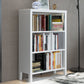 Scandinavian Rubber Wood Standard Bookshelf Vertical Bookshelf for Living Room 28.3"L x 12.6"W x 46.1"H White Bookcases Clearhalo 'Bookcases' 'furn' 'furn_bookcases' 'Furniture' 'furniture_bookcases' 'kitchen' 'kitchen_bookcases' 'Living Room Furniture' 'Office Furniture' 4765557