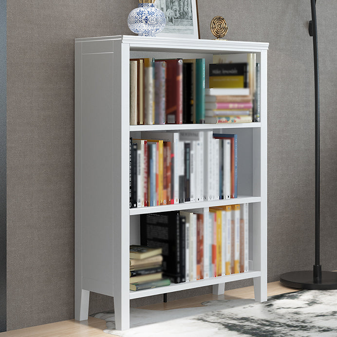 Scandinavian Rubber Wood Standard Bookshelf Vertical Bookshelf for Living Room 28.3"L x 12.6"W x 46.1"H White Bookcases Clearhalo 'Bookcases' 'furn' 'furn_bookcases' 'Furniture' 'furniture_bookcases' 'kitchen' 'kitchen_bookcases' 'Living Room Furniture' 'Office Furniture' 4765557