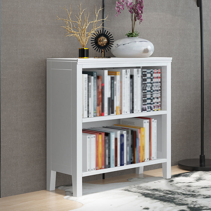 Scandinavian Rubber Wood Standard Bookshelf Vertical Bookshelf for Living Room 28.3"L x 12.6"W x 33.9"H White Bookcases Clearhalo 'Bookcases' 'furn' 'furn_bookcases' 'Furniture' 'furniture_bookcases' 'kitchen' 'kitchen_bookcases' 'Living Room Furniture' 'Office Furniture' 4765559