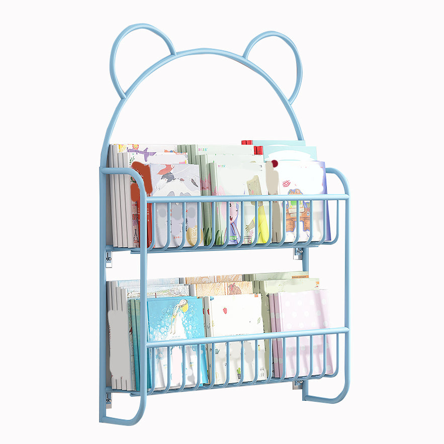 Closed Back Bookshelf Wall Mounted Scandinavian Style Bookcase for Office Study Room 26.4"L x 4.3"W x 34.3"H Blue Clearhalo 'Bookcases' 'furn' 'furn_bookcases' 'Furniture' 'furniture_bookcases' 'kitchen' 'kitchen_bookcases' 'Living Room Furniture' 'Office Furniture' 4765581