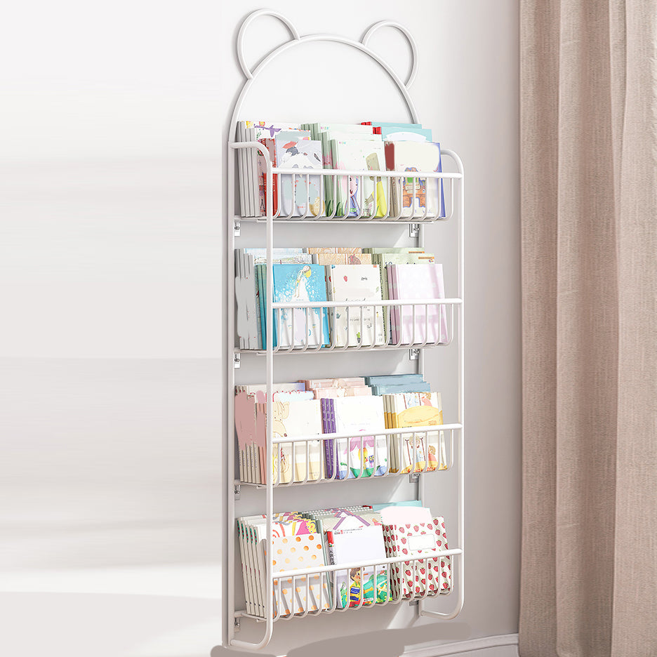 Closed Back Bookshelf Wall Mounted Scandinavian Style Bookcase for Office Study Room 26.4"L x 4.3"W x 60.2"H White Clearhalo 'Bookcases' 'furn' 'furn_bookcases' 'Furniture' 'furniture_bookcases' 'kitchen' 'kitchen_bookcases' 'Living Room Furniture' 'Office Furniture' 4765587