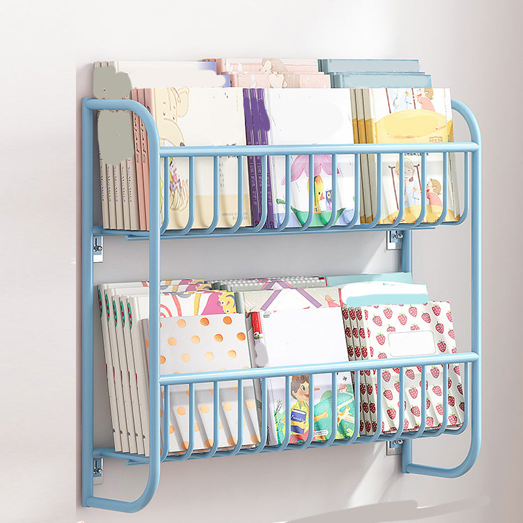 Closed Back Bookshelf Wall Mounted Scandinavian Style Bookcase for Office Study Room 20.9"L x 4.3"W x 20.1"H Blue Clearhalo 'Bookcases' 'furn' 'furn_bookcases' 'Furniture' 'furniture_bookcases' 'kitchen' 'kitchen_bookcases' 'Living Room Furniture' 'Office Furniture' 4765588