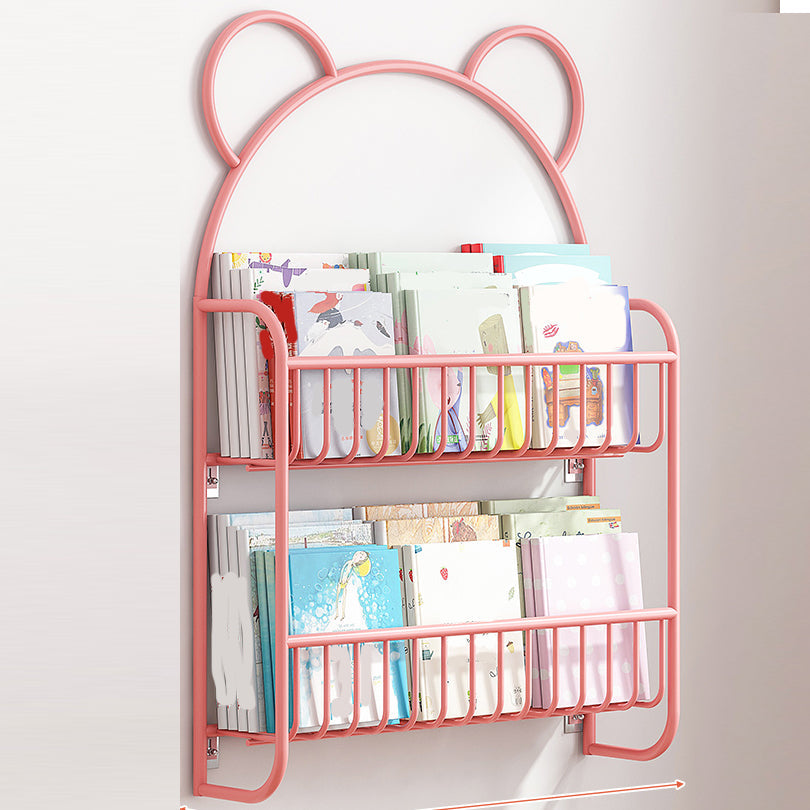 Closed Back Bookshelf Wall Mounted Scandinavian Style Bookcase for Office Study Room 20.9"L x 4.3"W x 30.3"H Pink Clearhalo 'Bookcases' 'furn' 'furn_bookcases' 'Furniture' 'furniture_bookcases' 'kitchen' 'kitchen_bookcases' 'Living Room Furniture' 'Office Furniture' 4765589