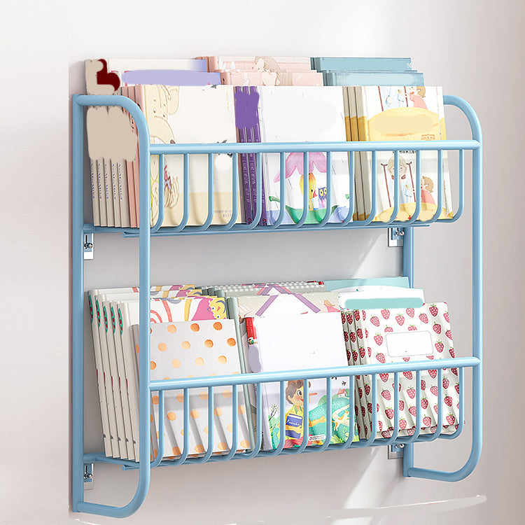 Closed Back Bookshelf Wall Mounted Scandinavian Style Bookcase for Office Study Room 26.4"L x 4.3"W x 20.1"H Blue Clearhalo 'Bookcases' 'furn' 'furn_bookcases' 'Furniture' 'furniture_bookcases' 'kitchen' 'kitchen_bookcases' 'Living Room Furniture' 'Office Furniture' 4765592