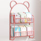 Closed Back Bookshelf Wall Mounted Scandinavian Style Bookcase for Office Study Room 26.4"L x 4.3"W x 34.3"H Pink Clearhalo 'Bookcases' 'furn' 'furn_bookcases' 'Furniture' 'furniture_bookcases' 'kitchen' 'kitchen_bookcases' 'Living Room Furniture' 'Office Furniture' 4765594