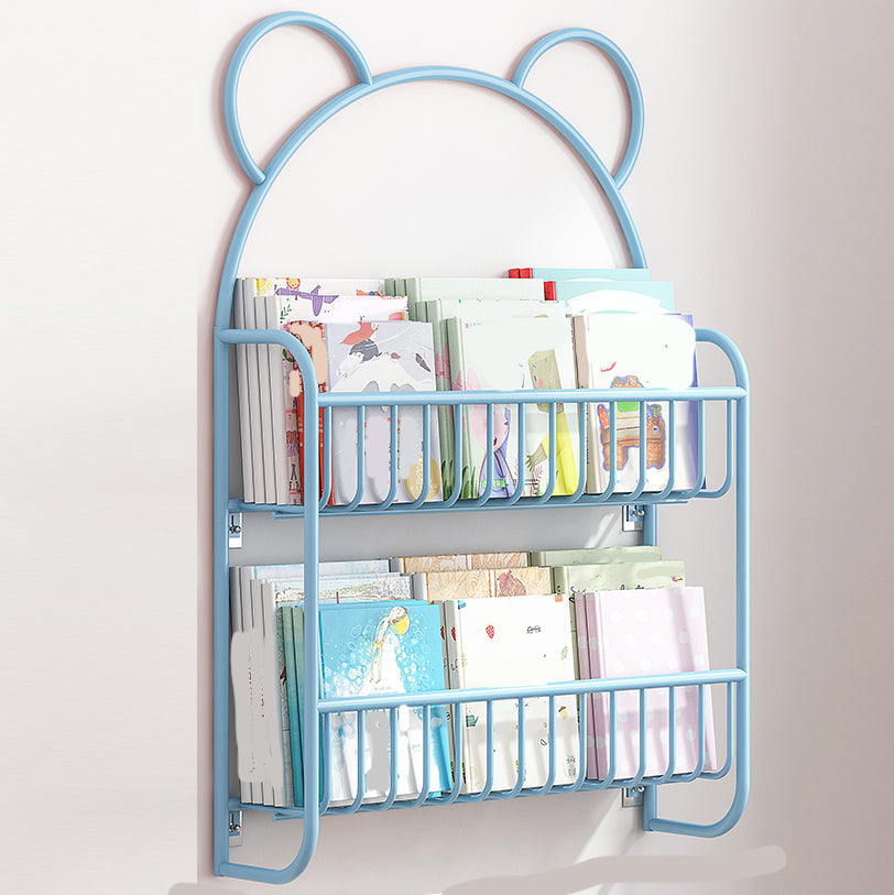 Closed Back Bookshelf Wall Mounted Scandinavian Style Bookcase for Office Study Room 20.9"L x 4.3"W x 30.3"H Blue Clearhalo 'Bookcases' 'furn' 'furn_bookcases' 'Furniture' 'furniture_bookcases' 'kitchen' 'kitchen_bookcases' 'Living Room Furniture' 'Office Furniture' 4765595