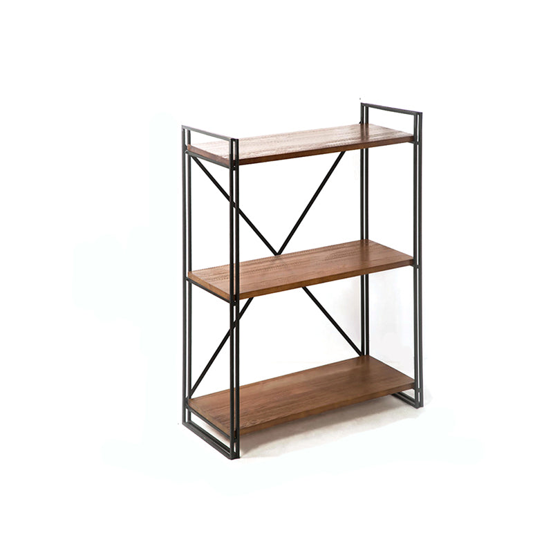 Industrial Style Bookshelf Open Shelf Solid Wood Bookcase for Home Office 39.4"L x 11.8"W x 39.4"H Clearhalo 'Bookcases' 'furn' 'furn_bookcases' 'Furniture' 'furniture_bookcases' 'kitchen' 'kitchen_bookcases' 'Living Room Furniture' 'Office Furniture' 4765606