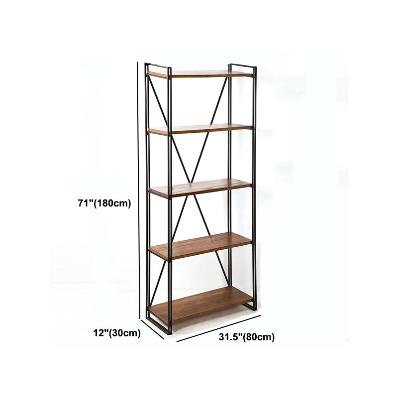 Industrial Style Bookshelf Open Shelf Solid Wood Bookcase for Home Office Clearhalo 'Bookcases' 'furn' 'furn_bookcases' 'Furniture' 'furniture_bookcases' 'kitchen' 'kitchen_bookcases' 'Living Room Furniture' 'Office Furniture' 4765617