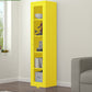 Scandinavian Steel Vertical Standard Bookcase with Clear Toughened Glass Door 15.7"L x 13.8"W x 66.9"H Yellow Clearhalo 'Bookcases' 'furn' 'furn_bookcases' 'Furniture' 'furniture_bookcases' 'kitchen' 'kitchen_bookcases' 'Living Room Furniture' 'Office Furniture' 4765622