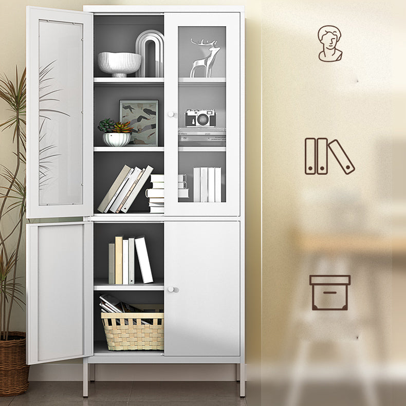 Scandinavian Steel Vertical Standard Bookcase with Clear Toughened Glass Door Clearhalo 'Bookcases' 'furn' 'furn_bookcases' 'Furniture' 'furniture_bookcases' 'kitchen' 'kitchen_bookcases' 'Living Room Furniture' 'Office Furniture' 4765635