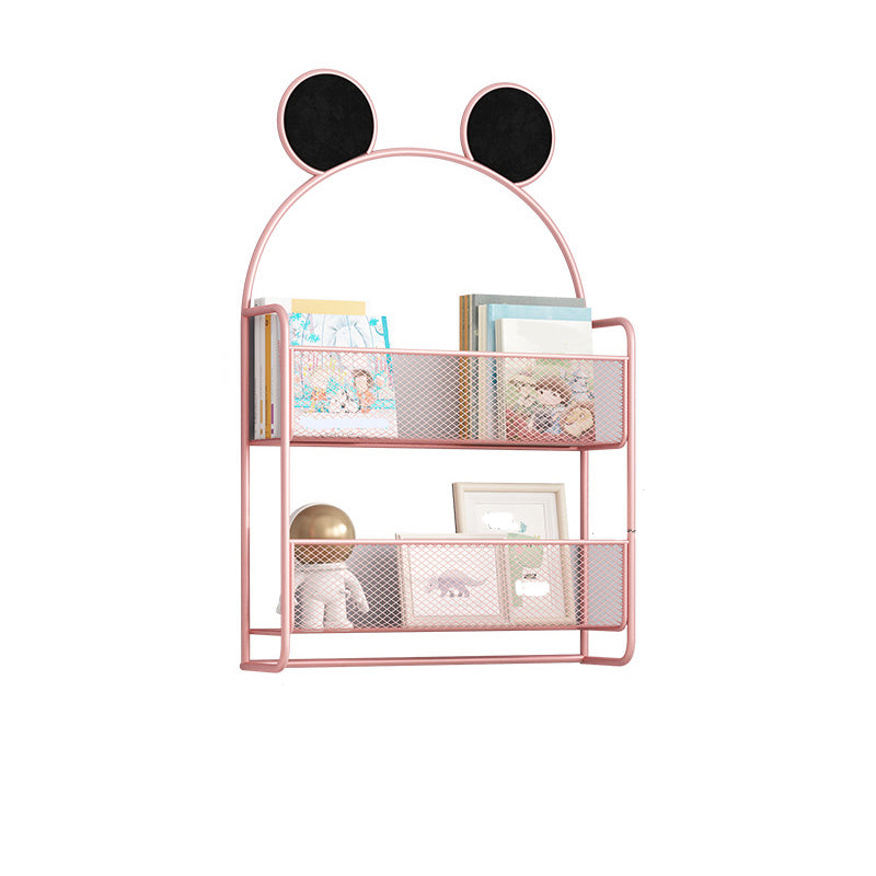 Wall Mounted Bookshelf Scandinavian Style Bookcase for Home Office Study Room 20.5"L x 5.1"W x 32.3"H Pink Clearhalo 'Bookcases' 'furn' 'furn_bookcases' 'Furniture' 'furniture_bookcases' 'kitchen' 'kitchen_bookcases' 'Living Room Furniture' 'Office Furniture' 4765665