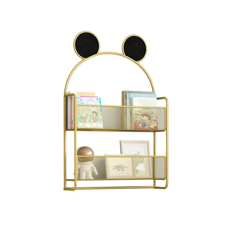 Wall Mounted Bookshelf Scandinavian Style Bookcase for Home Office Study Room 20.5"L x 5.1"W x 32.3"H Gold Clearhalo 'Bookcases' 'furn' 'furn_bookcases' 'Furniture' 'furniture_bookcases' 'kitchen' 'kitchen_bookcases' 'Living Room Furniture' 'Office Furniture' 4765676