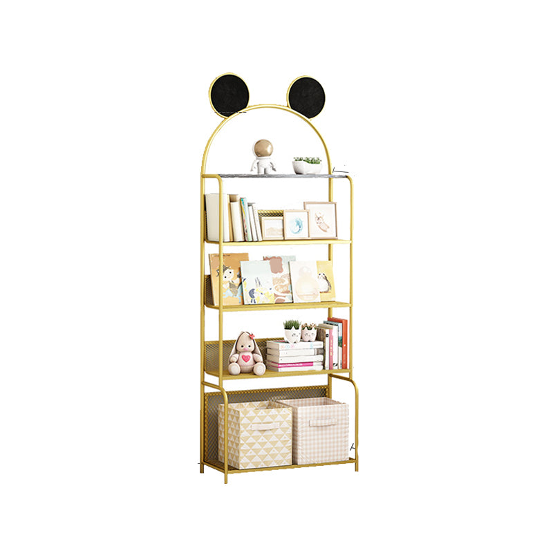 Wall Mounted Bookshelf Scandinavian Style Bookcase for Home Office Study Room 20.5"L x 8.7"W x 59.1"H Gold Clearhalo 'Bookcases' 'furn' 'furn_bookcases' 'Furniture' 'furniture_bookcases' 'kitchen' 'kitchen_bookcases' 'Living Room Furniture' 'Office Furniture' 4765678