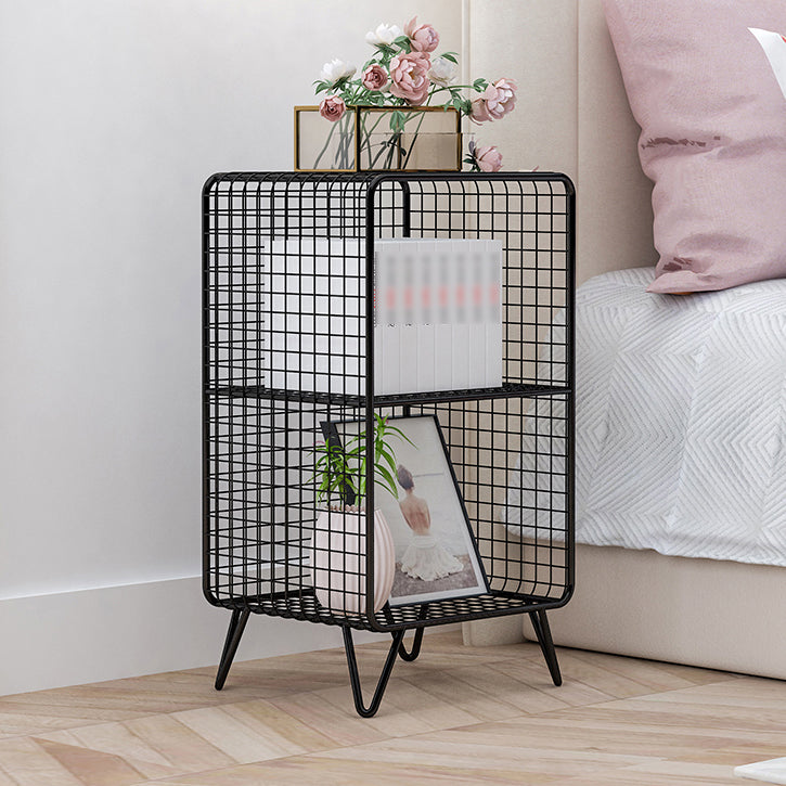 Modern Metal Standard Bookshelf Gold and Black Iron Closed Back Bookshelf 14"L x 12"W x 26"H Black Clearhalo 'Bookcases' 'furn' 'furn_bookcases' 'Furniture' 'furniture_bookcases' 'kitchen' 'kitchen_bookcases' 'Living Room Furniture' 'Office Furniture' 4765708