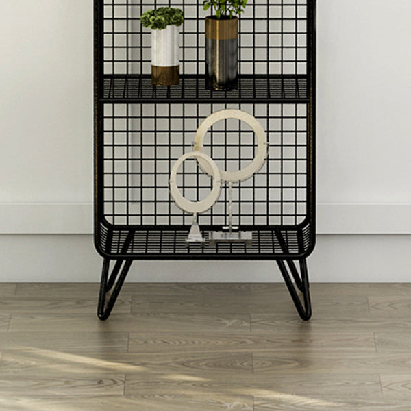 Modern Metal Standard Bookshelf Gold and Black Iron Closed Back Bookshelf Clearhalo 'Bookcases' 'furn' 'furn_bookcases' 'Furniture' 'furniture_bookcases' 'kitchen' 'kitchen_bookcases' 'Living Room Furniture' 'Office Furniture' 4765719