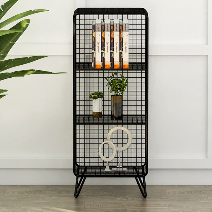 Modern Metal Standard Bookshelf Gold and Black Iron Closed Back Bookshelf Clearhalo 'Bookcases' 'furn' 'furn_bookcases' 'Furniture' 'furniture_bookcases' 'kitchen' 'kitchen_bookcases' 'Living Room Furniture' 'Office Furniture' 4765723