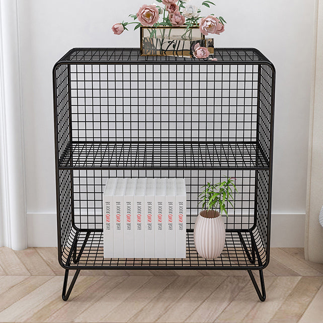 Modern Metal Standard Bookshelf Gold and Black Iron Closed Back Bookshelf Clearhalo 'Bookcases' 'furn' 'furn_bookcases' 'Furniture' 'furniture_bookcases' 'kitchen' 'kitchen_bookcases' 'Living Room Furniture' 'Office Furniture' 4765727