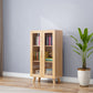 Modern Manufactured Wood Standard Bookcase Natural Vertical Bookcase 23.6"L x 11.8"W x 41.7"H Cabinets Clearhalo 'Bookcases' 'furn' 'furn_bookcases' 'Furniture' 'furniture_bookcases' 'kitchen' 'kitchen_bookcases' 'Living Room Furniture' 'Office Furniture' 4765732