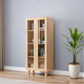 Modern Manufactured Wood Standard Bookcase Natural Vertical Bookcase 23.6"L x 11.8"W x 54.3"H Cabinets Clearhalo 'Bookcases' 'furn' 'furn_bookcases' 'Furniture' 'furniture_bookcases' 'kitchen' 'kitchen_bookcases' 'Living Room Furniture' 'Office Furniture' 4765733