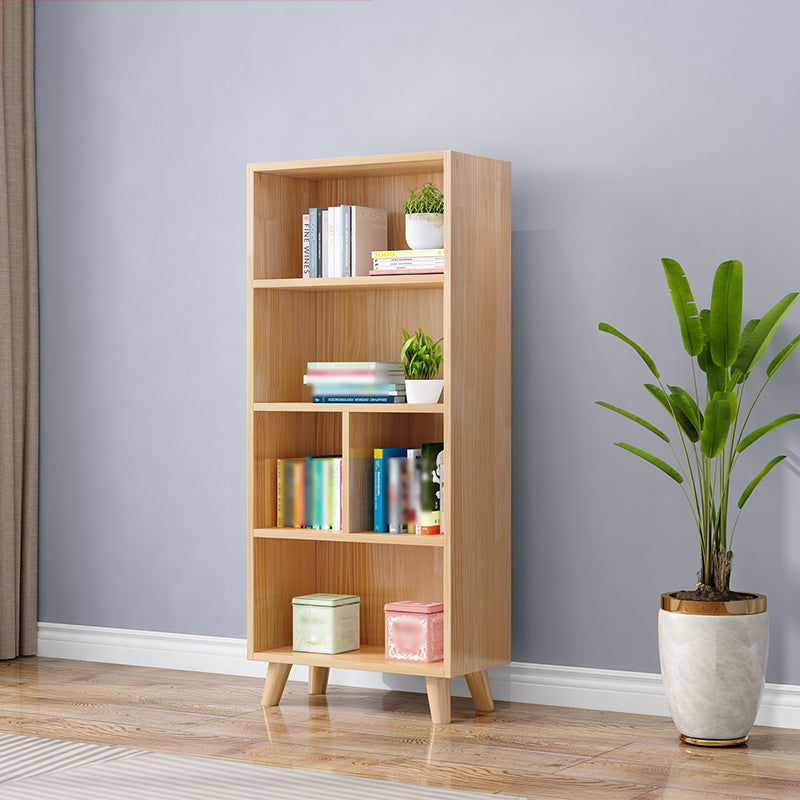 Modern Manufactured Wood Standard Bookcase Natural Vertical Bookcase 23.6"L x 11.8"W x 54.3"H Bookcases Clearhalo 'Bookcases' 'furn' 'furn_bookcases' 'Furniture' 'furniture_bookcases' 'kitchen' 'kitchen_bookcases' 'Living Room Furniture' 'Office Furniture' 4765741