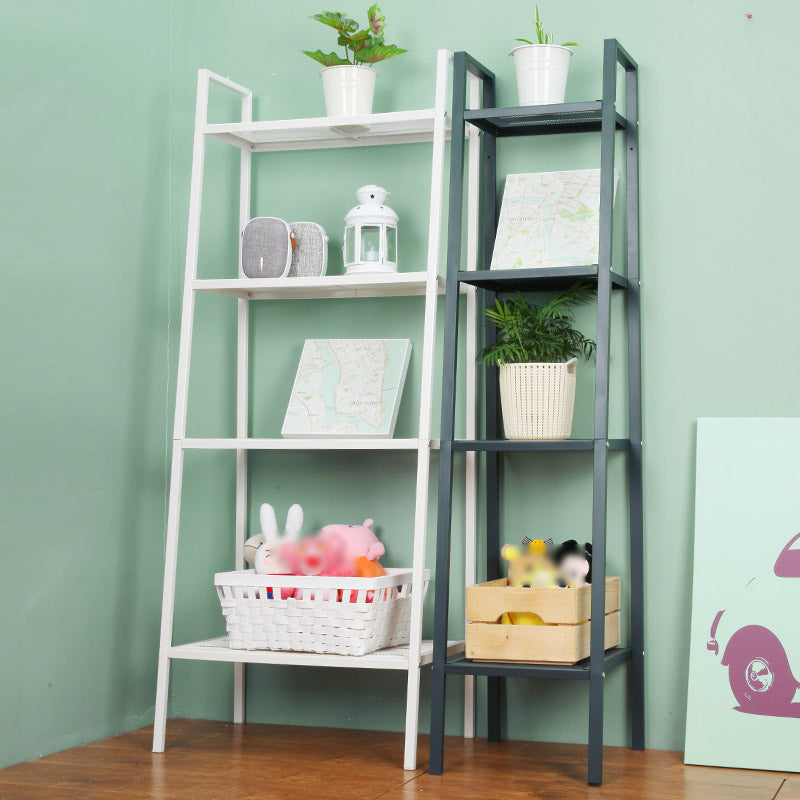 Contemporary Open Ladder Bookshelf Metal Vertical Bookshelf for Bedroom Clearhalo 'Bookcases' 'furn' 'furn_bookcases' 'Furniture' 'furniture_bookcases' 'kitchen' 'kitchen_bookcases' 'Living Room Furniture' 'Office Furniture' 4765767
