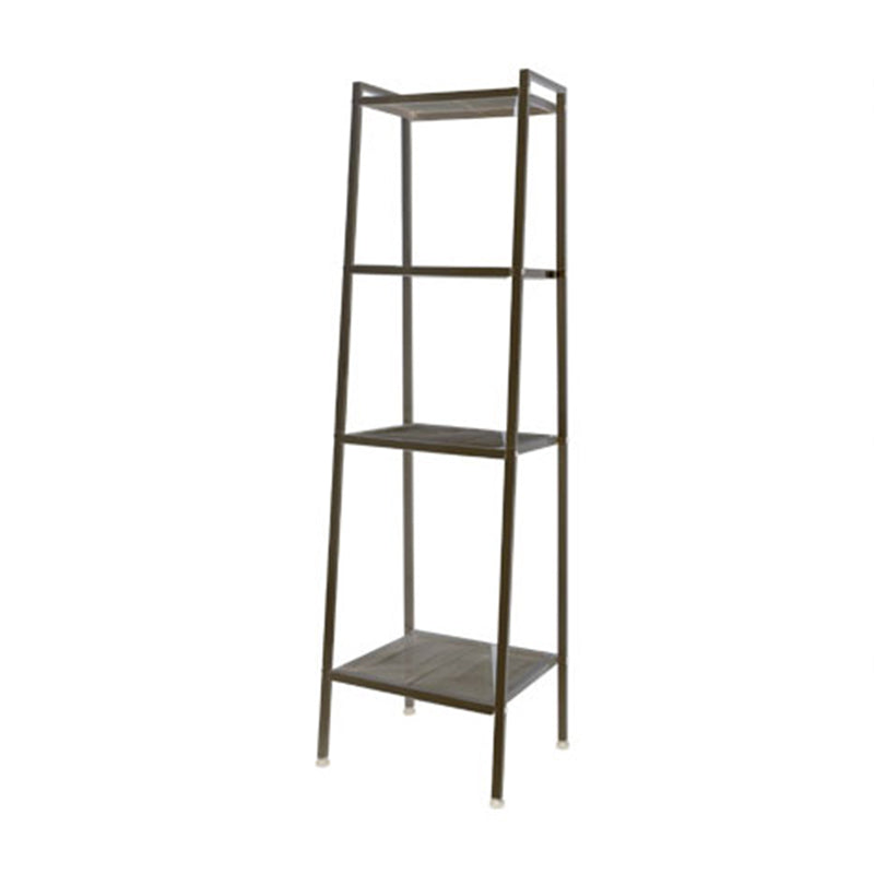 Contemporary Open Ladder Bookshelf Metal Vertical Bookshelf for Bedroom 13.8"L x 13.8"W x 57.9"H Black Clearhalo 'Bookcases' 'furn' 'furn_bookcases' 'Furniture' 'furniture_bookcases' 'kitchen' 'kitchen_bookcases' 'Living Room Furniture' 'Office Furniture' 4765778