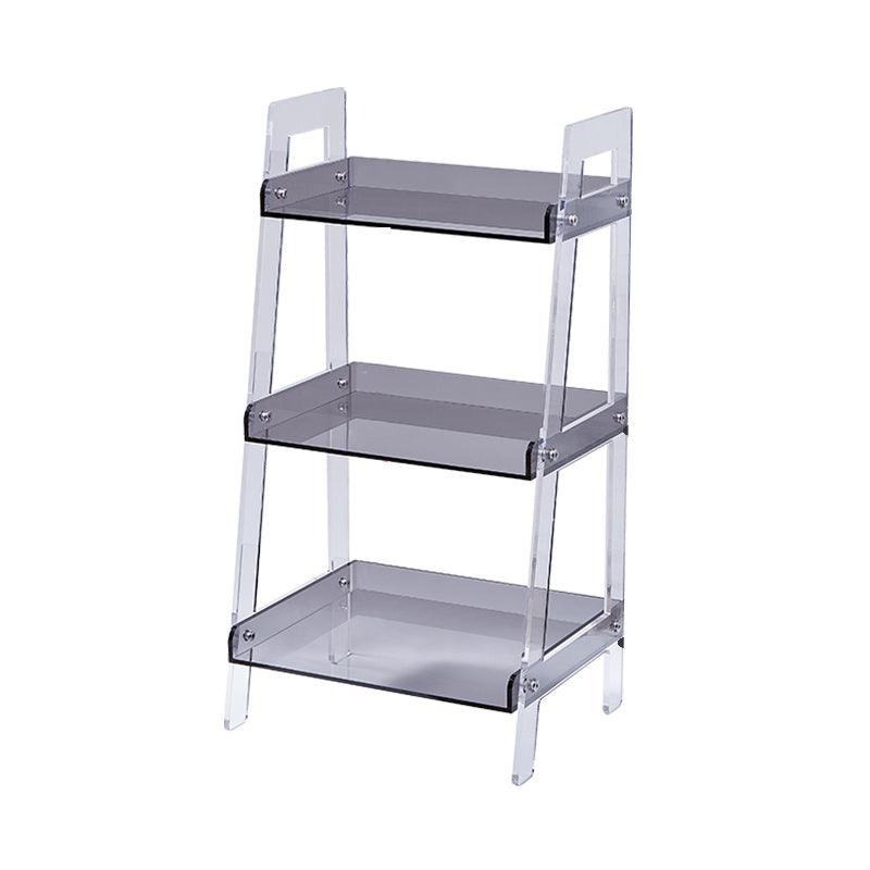 Acrylic Bookshelf Scandinavian Style Open Back Bookcase for Office and Study Room 17.7"L x 14.2"W x 45.3"H Grey Clearhalo 'Bookcases' 'furn' 'furn_bookcases' 'Furniture' 'furniture_bookcases' 'kitchen' 'kitchen_bookcases' 'Living Room Furniture' 'Office Furniture' 4765783
