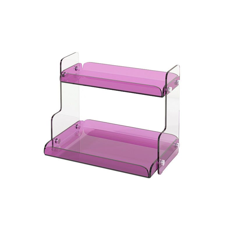Acrylic Bookshelf Scandinavian Style Open Back Bookcase for Office and Study Room 12.6"L x 8.3"W x 10"H Purple Clearhalo 'Bookcases' 'furn' 'furn_bookcases' 'Furniture' 'furniture_bookcases' 'kitchen' 'kitchen_bookcases' 'Living Room Furniture' 'Office Furniture' 4765793