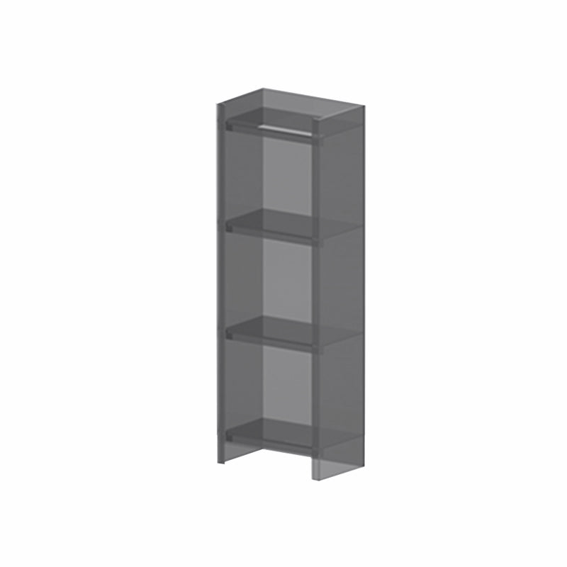 Acrylic Bookshelf Scandinavian Style Closed Back Bookcase for Office and Study Room 15.7"L x 9.8"W x 46.5"H Grey Clearhalo 'Bookcases' 'furn' 'furn_bookcases' 'Furniture' 'furniture_bookcases' 'kitchen' 'kitchen_bookcases' 'Living Room Furniture' 'Office Furniture' 4765830
