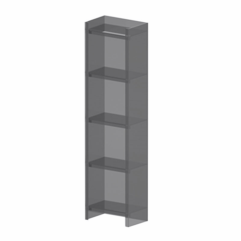 Acrylic Bookshelf Scandinavian Style Closed Back Bookcase for Office and Study Room 15.7"L x 9.8"W x 59.8"H Grey Clearhalo 'Bookcases' 'furn' 'furn_bookcases' 'Furniture' 'furniture_bookcases' 'kitchen' 'kitchen_bookcases' 'Living Room Furniture' 'Office Furniture' 4765831