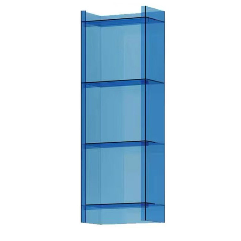 Acrylic Bookshelf Scandinavian Style Closed Back Bookcase for Office and Study Room 15.7"L x 9.8"W x 46.5"H Blue Clearhalo 'Bookcases' 'furn' 'furn_bookcases' 'Furniture' 'furniture_bookcases' 'kitchen' 'kitchen_bookcases' 'Living Room Furniture' 'Office Furniture' 4765838